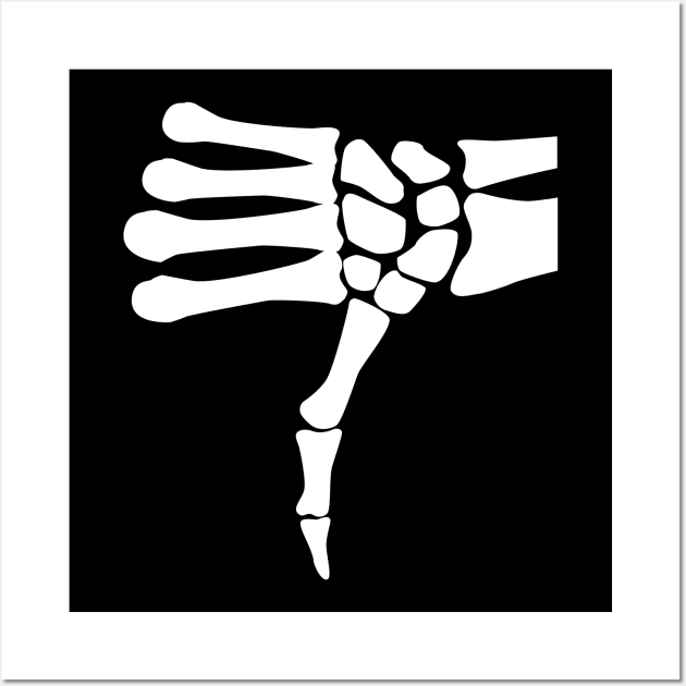 Thumbs Down Icon, Skeletal Wall Art by cartogram